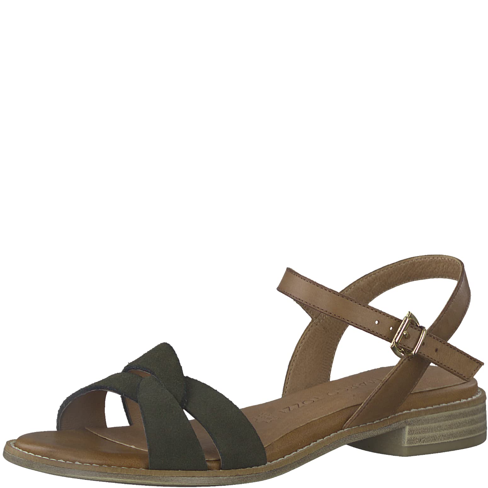 Marco Tozzi Women's 2-2-28123-20 Leather Sandals, Khaki Comb, 38 EU, Khaki Comb, 6 UK