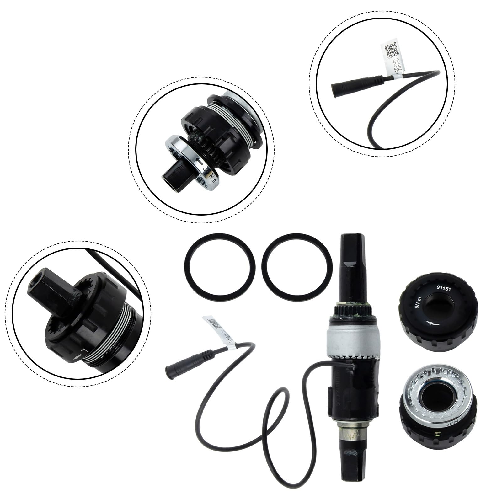 Drehmomentsensor für Bafang Antriebsmotor, 73 mm Tretlager, Stahlachse mit 6-poligem Kabel, E-Bike Power Assist Ersatzteil SR PA231.32.ST.C