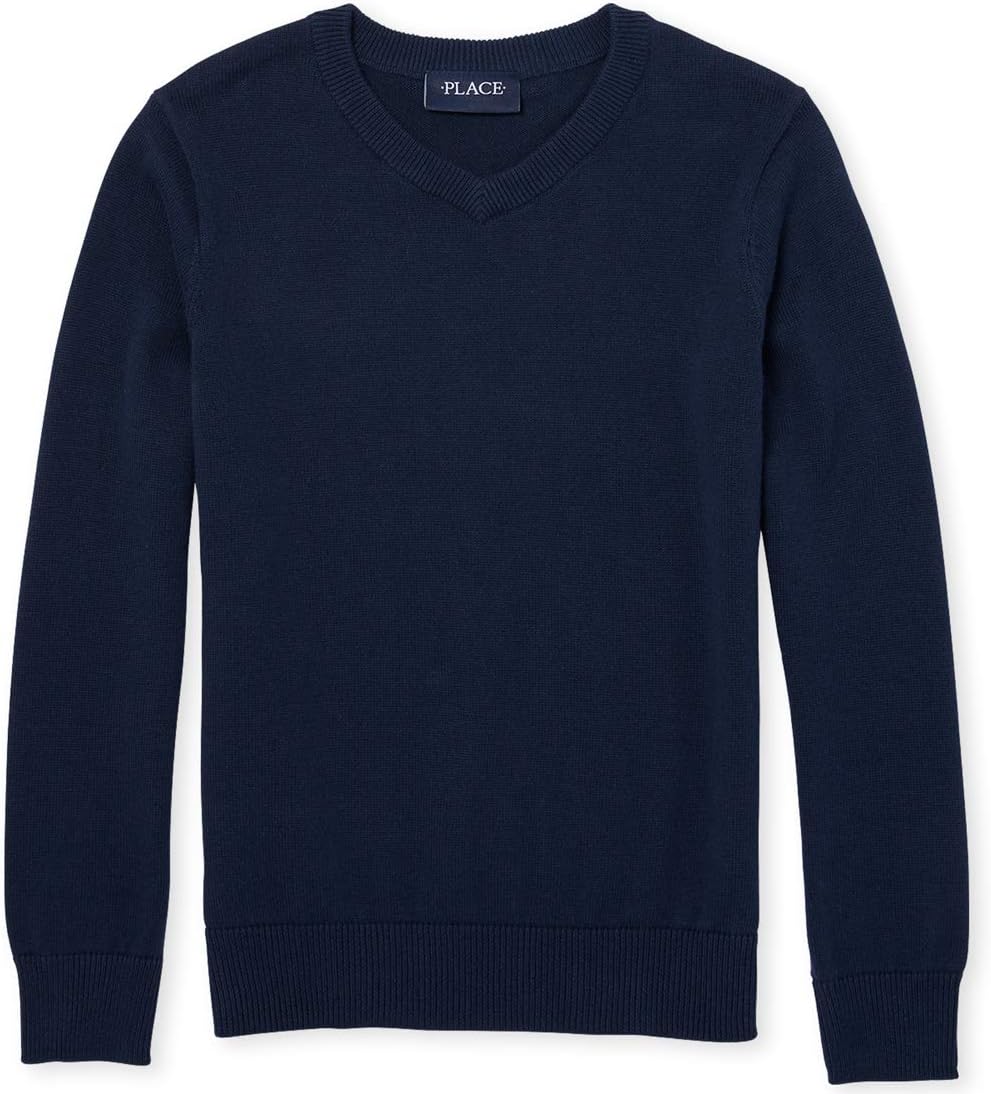 Boys' Long Sleeve V-Neck Pullover Sweater