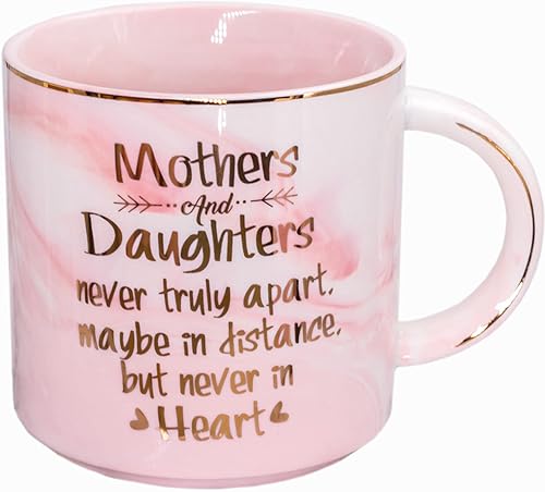 Taza de café divertida para madres e hijas con texto en inglés Never Truly Aparte, regalo de cumpleaños, Día de la Madre, regalos de Navidad para