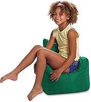 Vista 20 de Posh Creations Puf estructurado cómodo para jugar, leer y ver la televisión, silla Pasadena, microgamuza, color negro