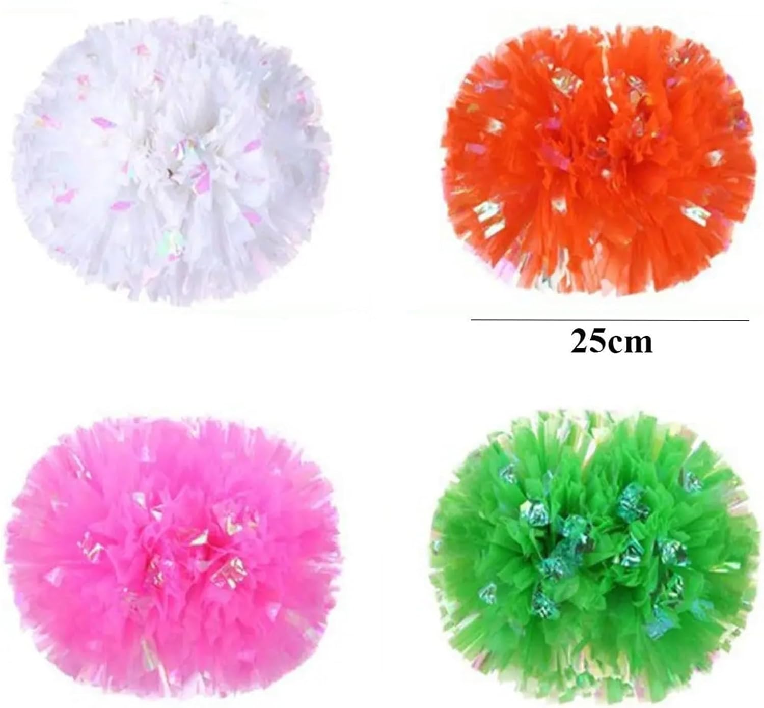 Dance Cheerleading Pompoms, Cheerleading Pom Poms Multicolor 25cm 6 Pcs