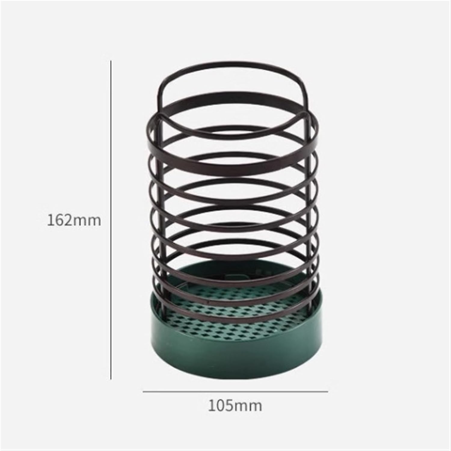 Cutlery Holder Stand Kitchen Utensil Holder for Countertop, Iron Wire Utensil Drying Caddy Crock with Plastic Base, Metal Cooking Utensil Holder Utensil Organizer Kitchen Utensil Holder(Black)