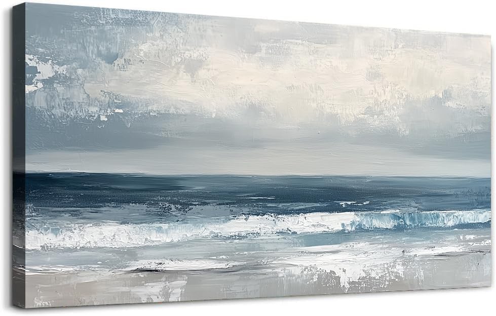 Lake Quadros Arte Canvas 100x50cm, Mar, Arte Para Quarto, Sala, C...