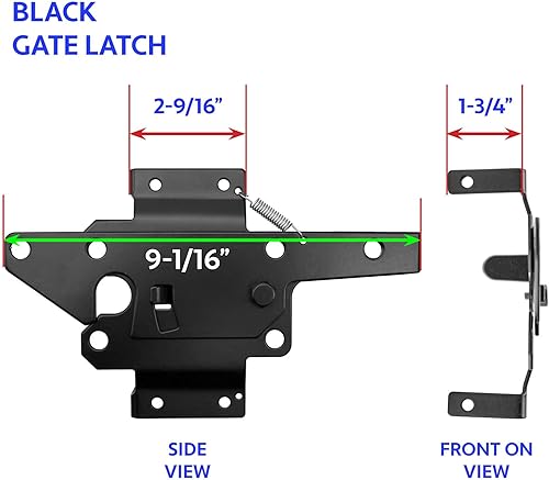 Miniatura 3 de Pestillo de puerta de vinilo negro (para vinilo, madera, PVC, etc.), pestillo de puerta de valla con accesorios de montaje. Los pestillos de puerta