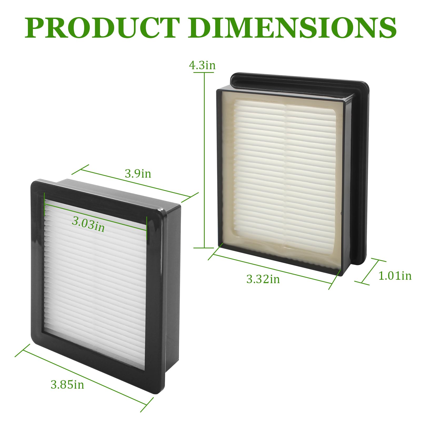 107315 HEPA Vacuum Filter Replacement for ProTeam Twin Pack Filter Compatible with Proteam Super Coach Pro 6, Super Coach Pro 10,ProVac FS 6 and GoFree Flex Pro Vacuum - 2 Pack