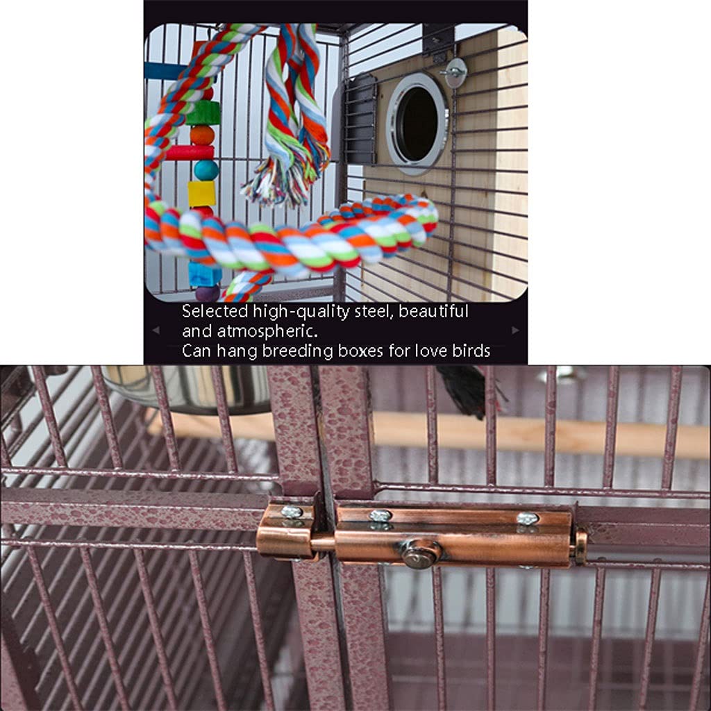 Gabbia Voliera Rack interattivo dell'animale domestico e gabbia pappagallo mobile con scatola riproduzione adatta per canarini, piccoli pappagalli, fringuelli, piccioncini e parrocchetti Bird Cage
