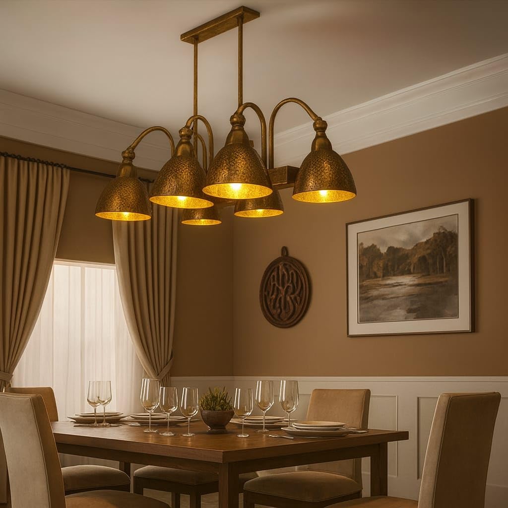 HL HOMELIGHTING Decorative Chandeiler & Wall Light Hammered Spot Light Vintage Designs and Looks are Very Elegant (CHANDEILER, 1)