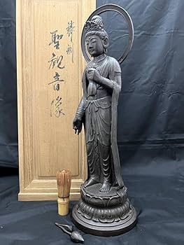 古銅 神武天皇 高岡 御尊像 ブロンズ 銅製 置物 仏像 唐金 アンティーク 仏像】千手観音菩薩 - 総高14.5cm 銅製 高岡銅器 | 日本の手技
