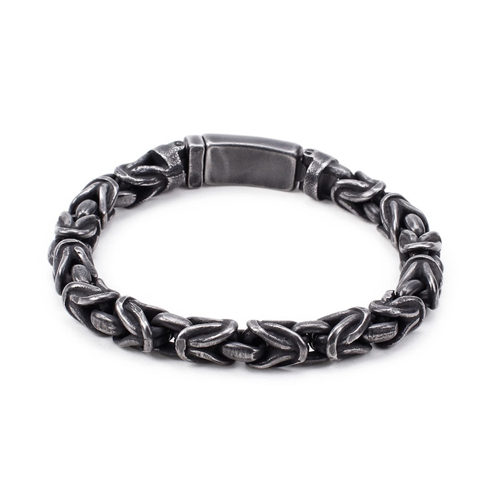 Bracelet Chaîne Noire, Bracelet Homme Acier Inoxydable Punk Cadeaux de la Saint-Valentin à la Mode Bracelet