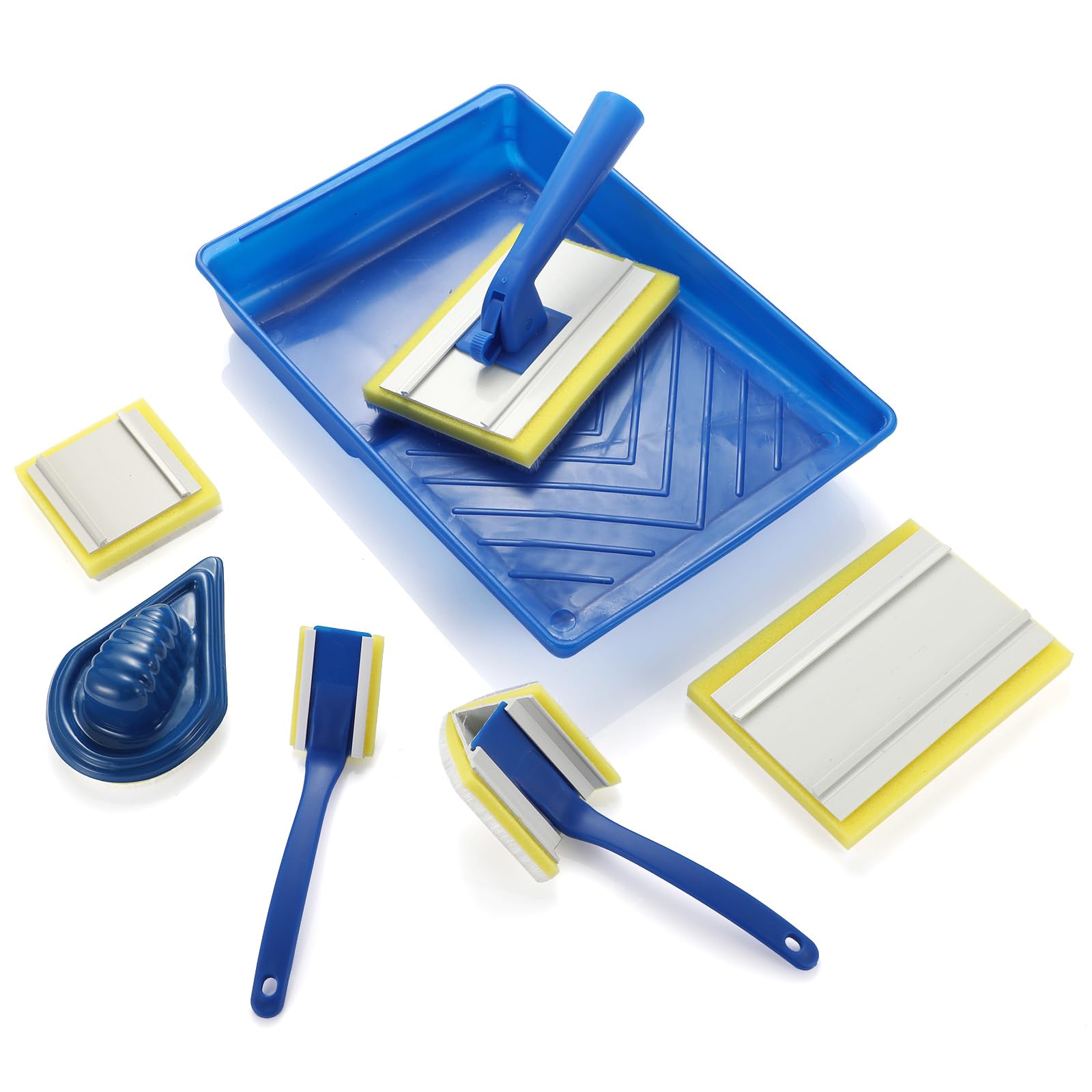 8Piece Paint Applicator Paint Brush Set Featuring Ergonomic Handle and Precisely Edges Brushes for Interior Decors Polyamide Hair Brushes