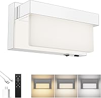 Vista 17 de Aplique de Pared Negro Luz de Pared con Interruptor de Encendido/Apagado 8 pulgadas Lámpara de Pared LED Pantalla Acrílica 4000K Aplique Iluminación