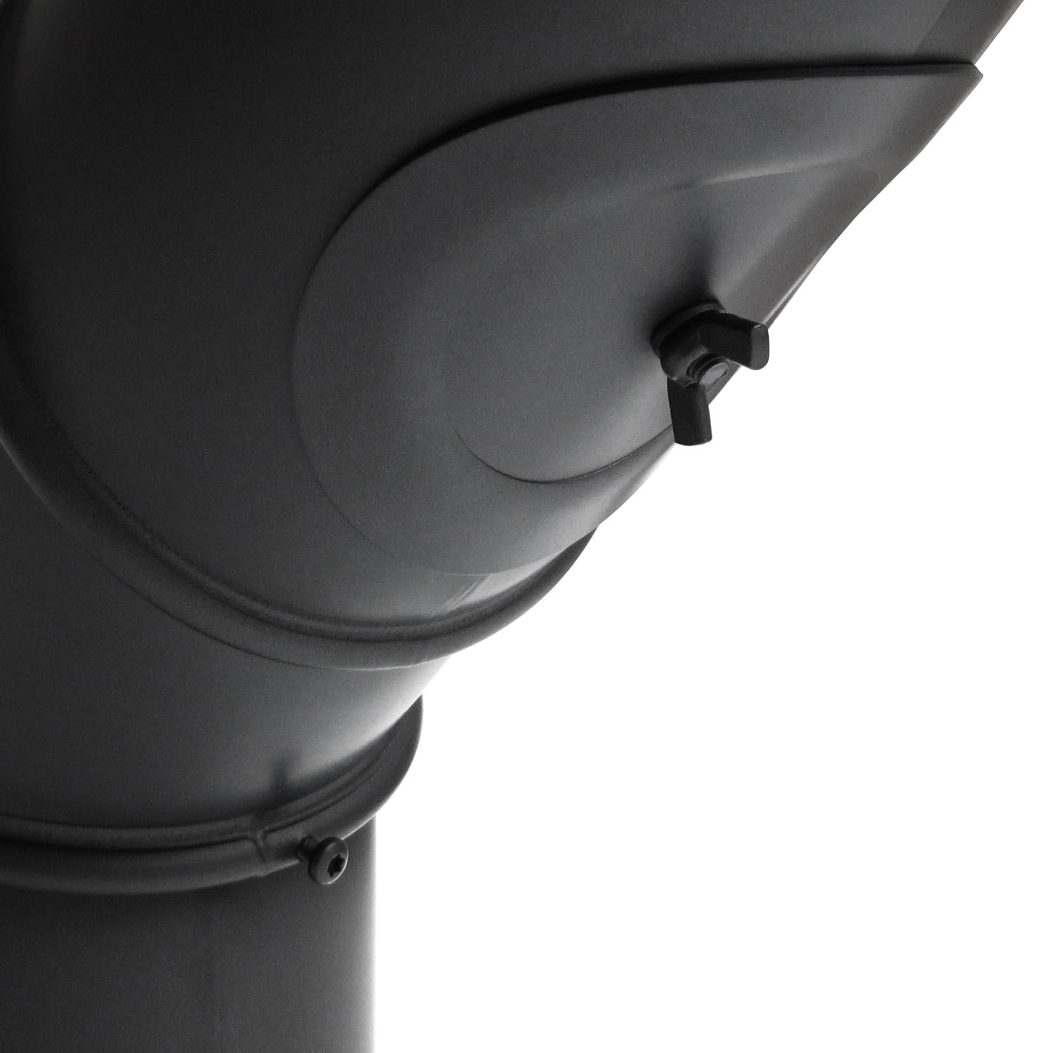 raik Rauchrohrbogen Ofenrohr 120 mm Multibogen mit Reinigungsöffnung schwarz 0–90° Stahlrohr 2 mm einwandig Senotherm beschichtet Länge 465 mm Made in EU