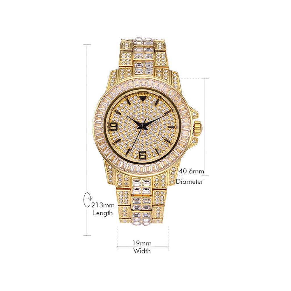 Amazon.co.jp: ヒップホップ メンズ キラキラ光るBing 腕時計