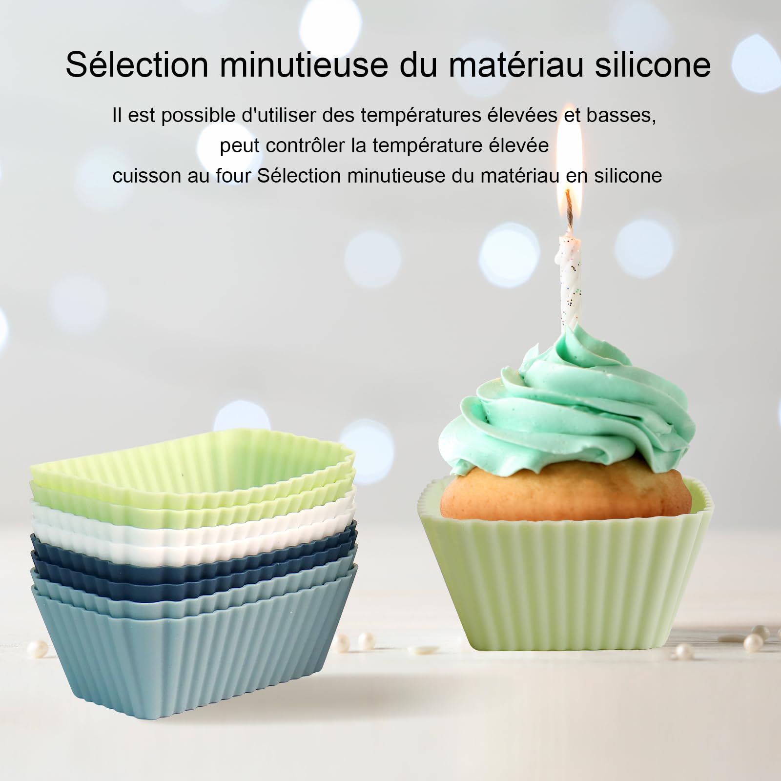 Moules à Muffins - En Silicone - Lot De 24 - Réutilisables - Sans BPA