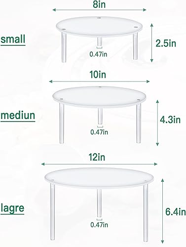 Miniatura 9 de 3 soportes cuadrados de acrílico para tartas, soporte redondo reutilizable para cupcakes de postre, pastel, pizza, soporte de exhibición, plato de