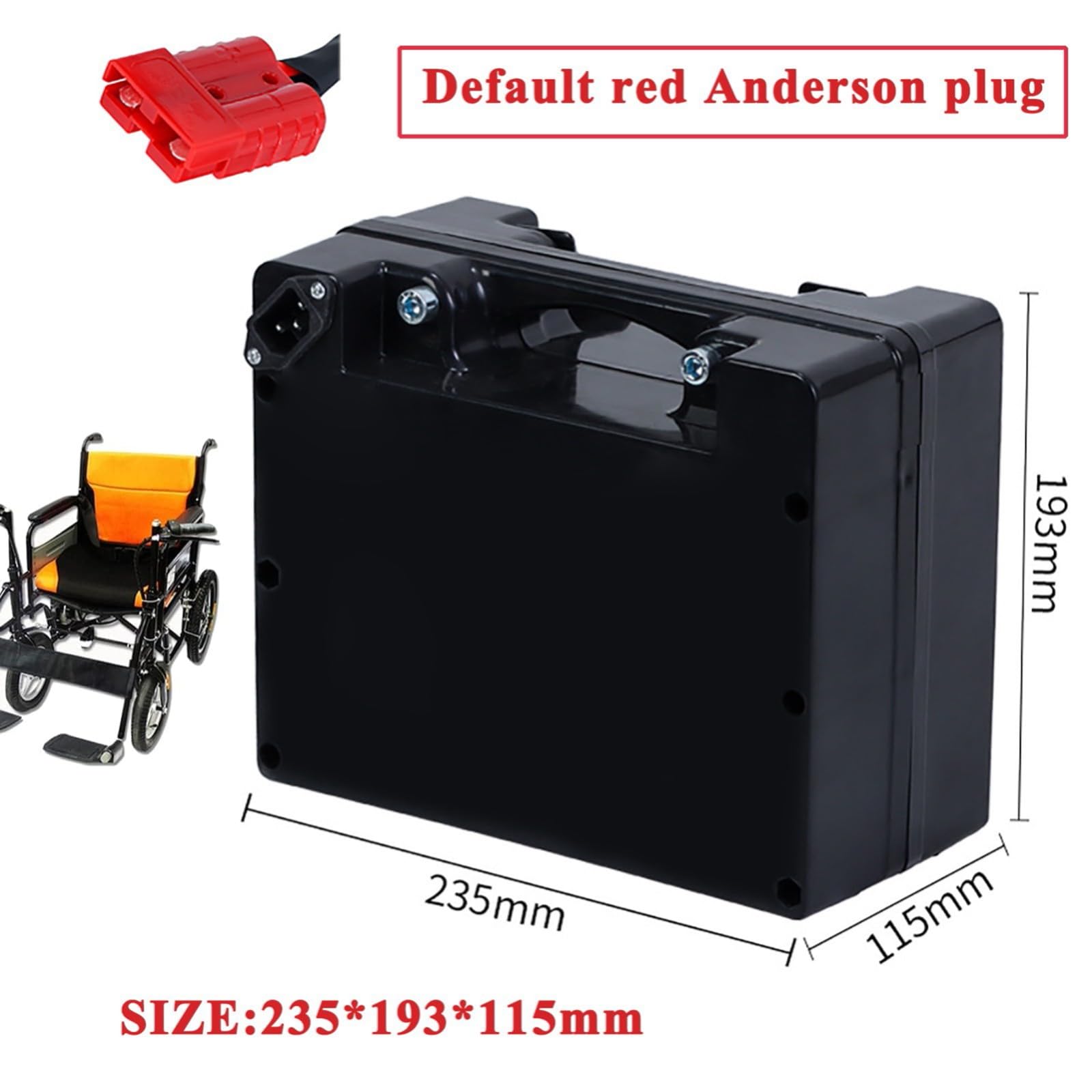 Batería para Silla De Ruedas Eléctrica De 24 V 15 Ah 20 Ah, Batería De Litio Recargable con Conector Anderson Rojo, Batería Trasera