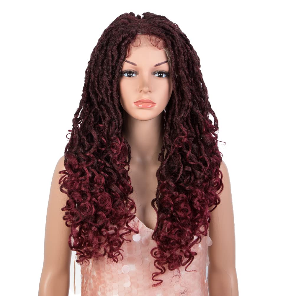 Style Icon24" Faux Locs Wigs for Black Women Middle Part Goddess Locs Wig Long Twist Synthetic Wigs (24 Inch Middle Part, T4/118)