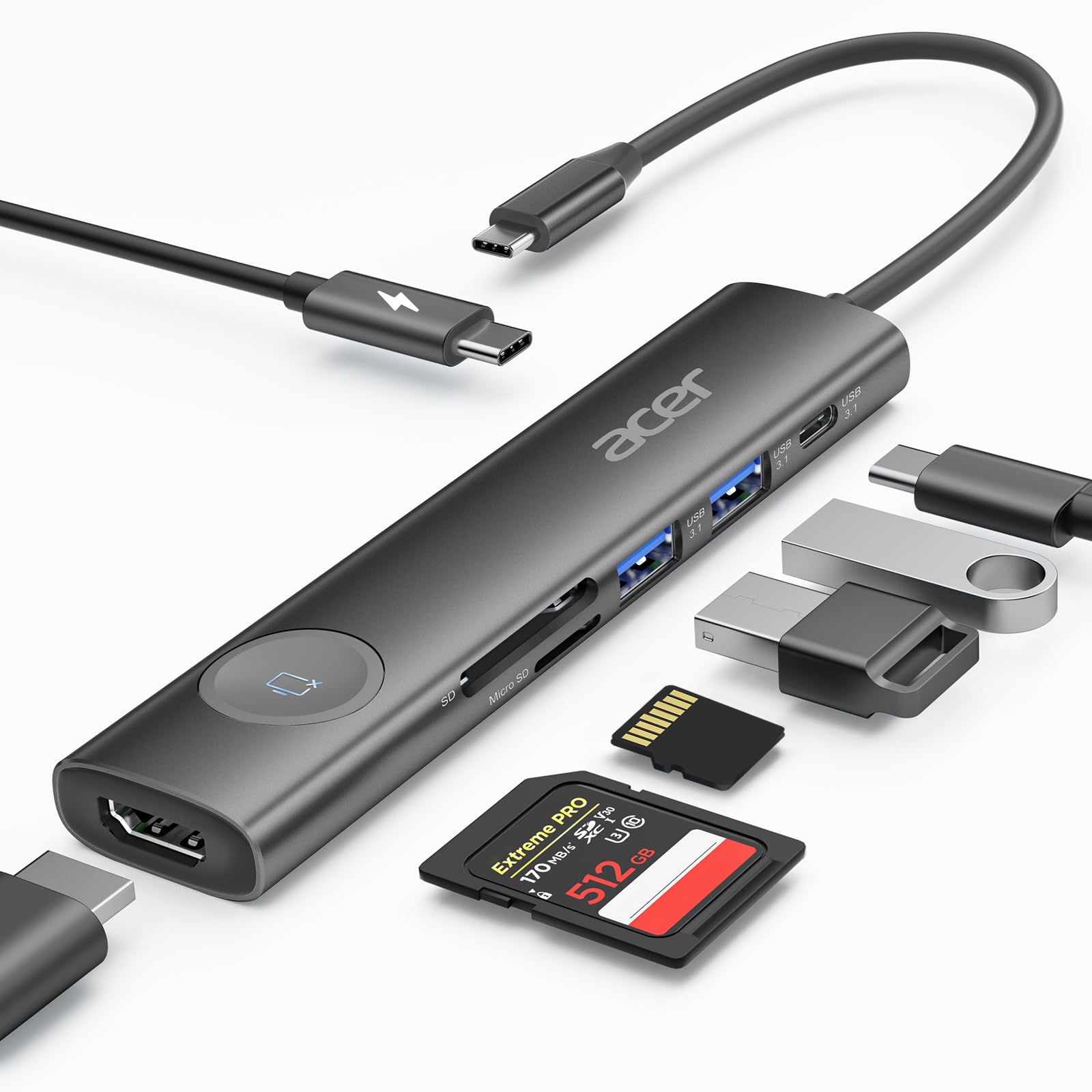 Amazon.com: Acer USB C HUB Multiport Adapter, 7 in 1 USB-C to HDMI