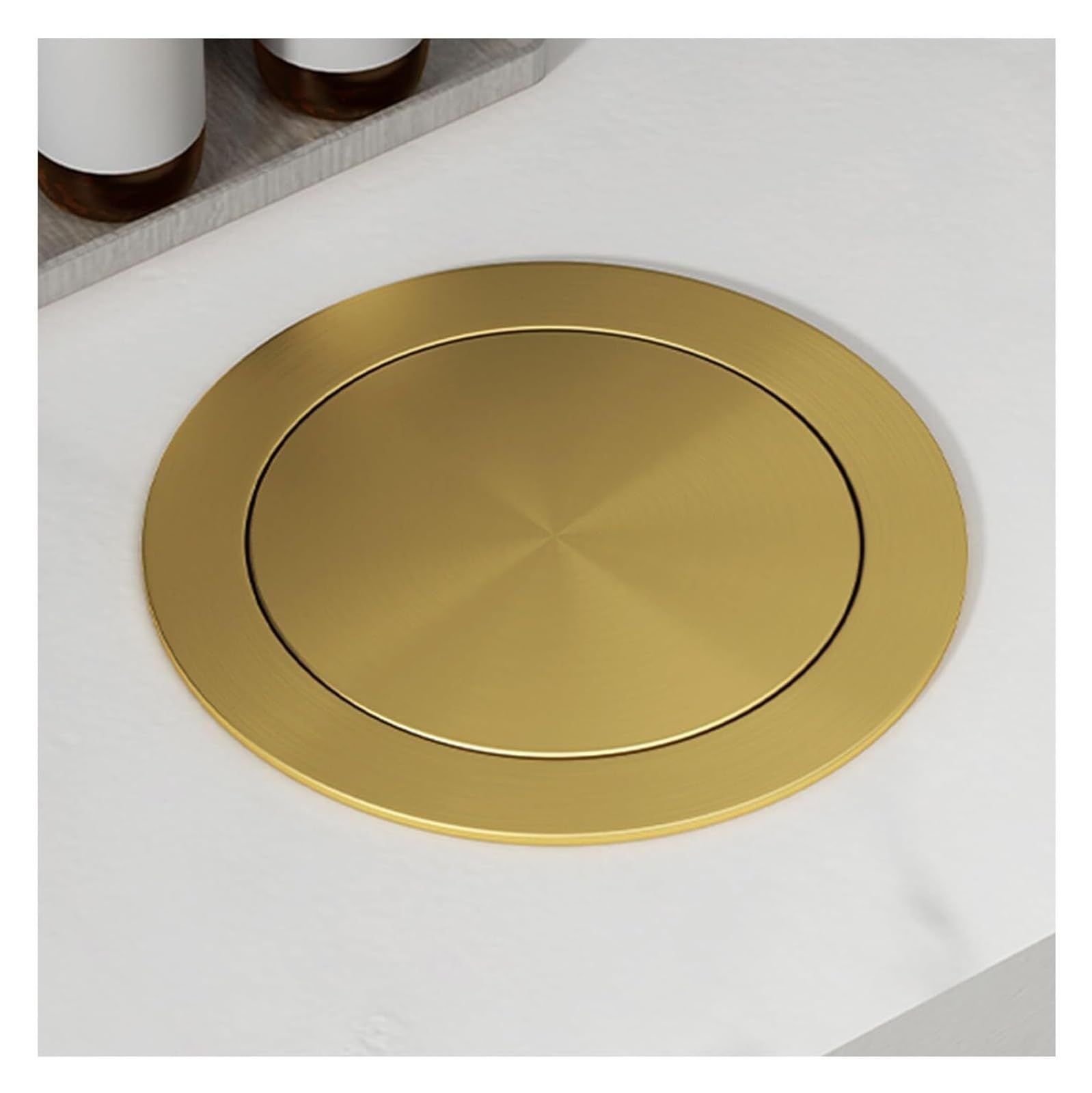 Built-in Countertop Trash Bin Lid， 304 Stainless Steel Trash Chute Lid Recycling Bin Cover(Onecolor,Single lid)