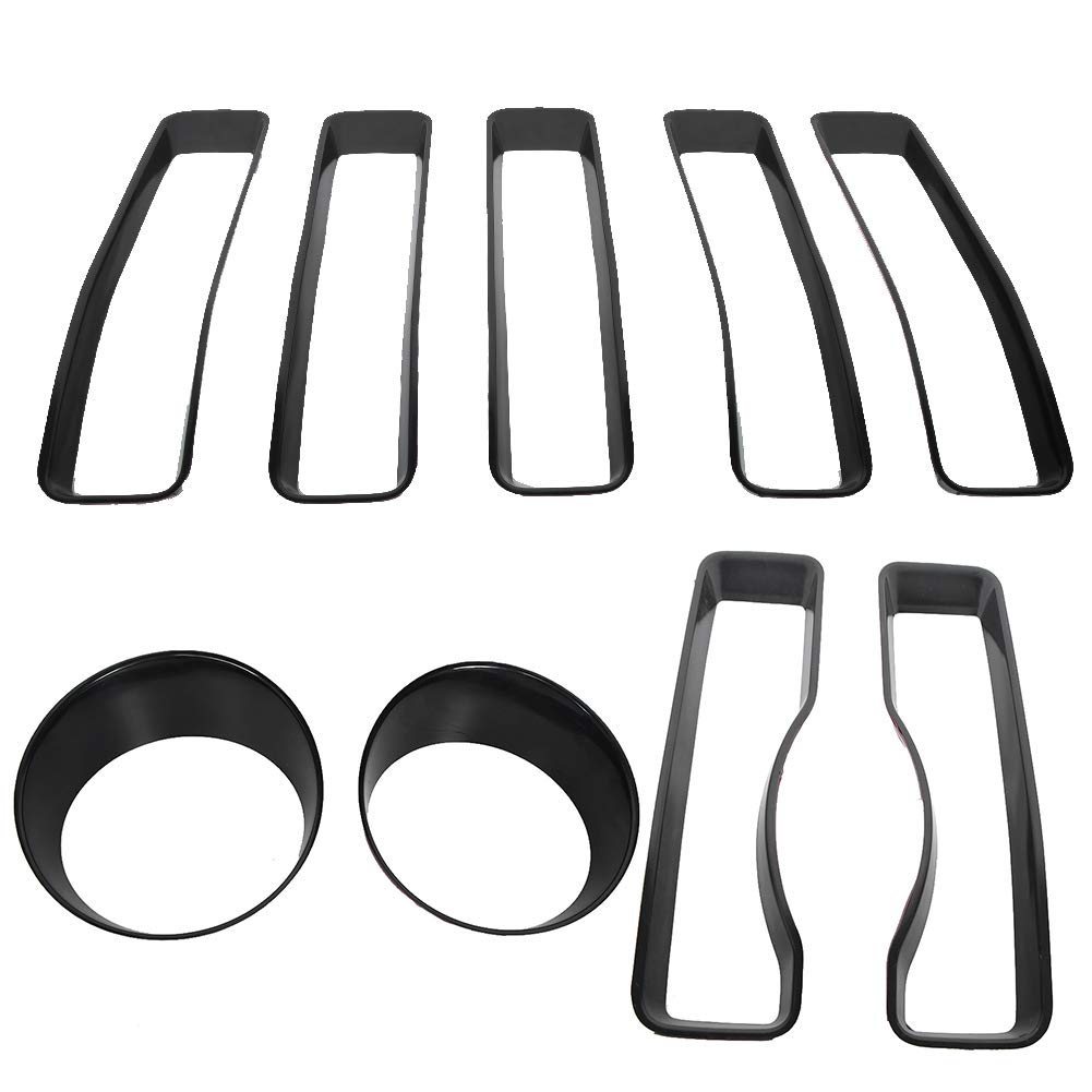 ヘッドライトカバーフロントグリルインサートトリムフィットJL ラングラー ヘッドライトカバーフロントグリルインサートトリムフィットJL ラングラー