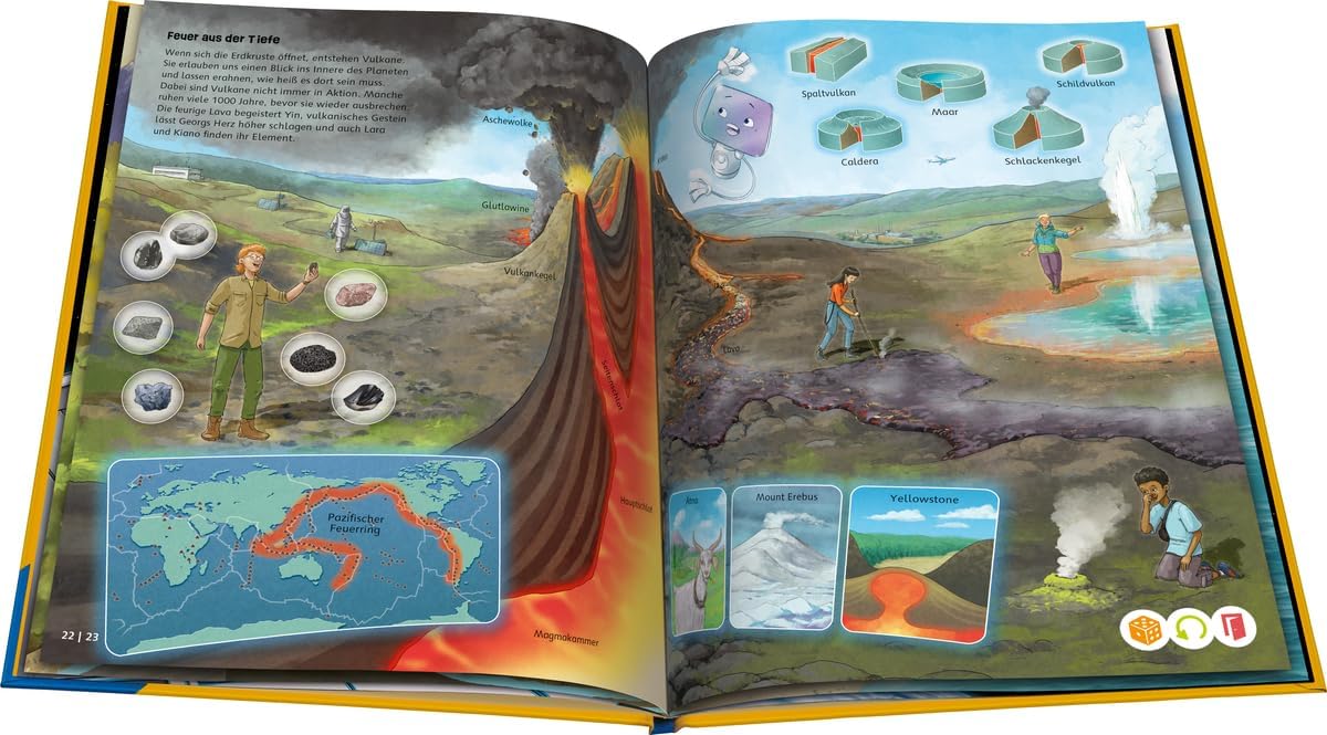 Ravensburger tiptoi® Die Erde: Ozeane, Wetter und Vulkane mit tiptoi Stift + Kinder Wimmel Weltkarte-Poster