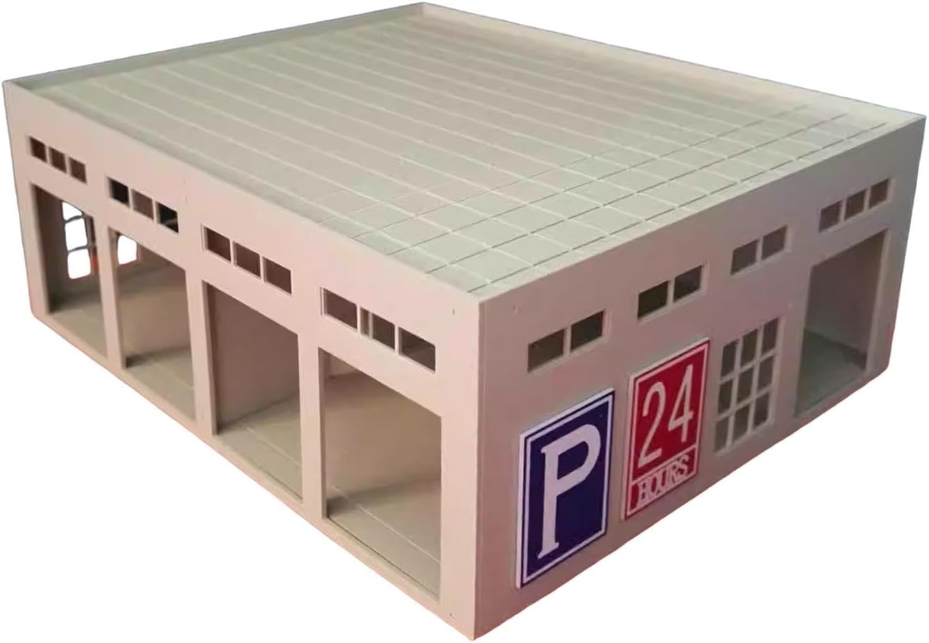 1/64 Scale Parking Lot Display Case, Multi-Function Garage Scene Model for Diecast Car Collection, Realistic Road Layout- 駐車場
