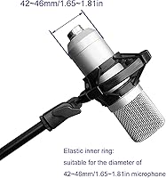 Vista 2 de Soporte de Micrófono LUORNG Universal Negro, Antivibración, para Micrófono de Condenser de Estudio de 42~46mm/1.65~1.81in de Diámetro, con Clip