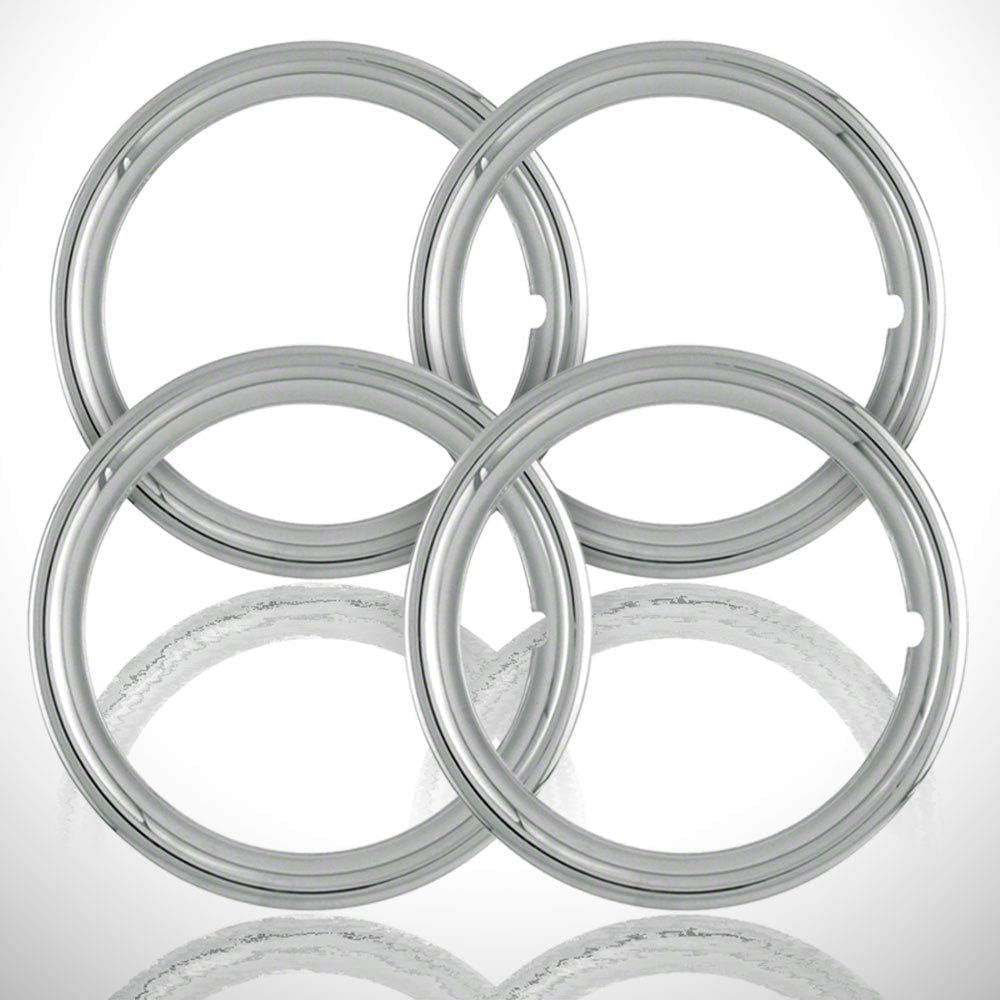 4-pack of 15' Chrome 1 1/2' Deep Wheel Rings