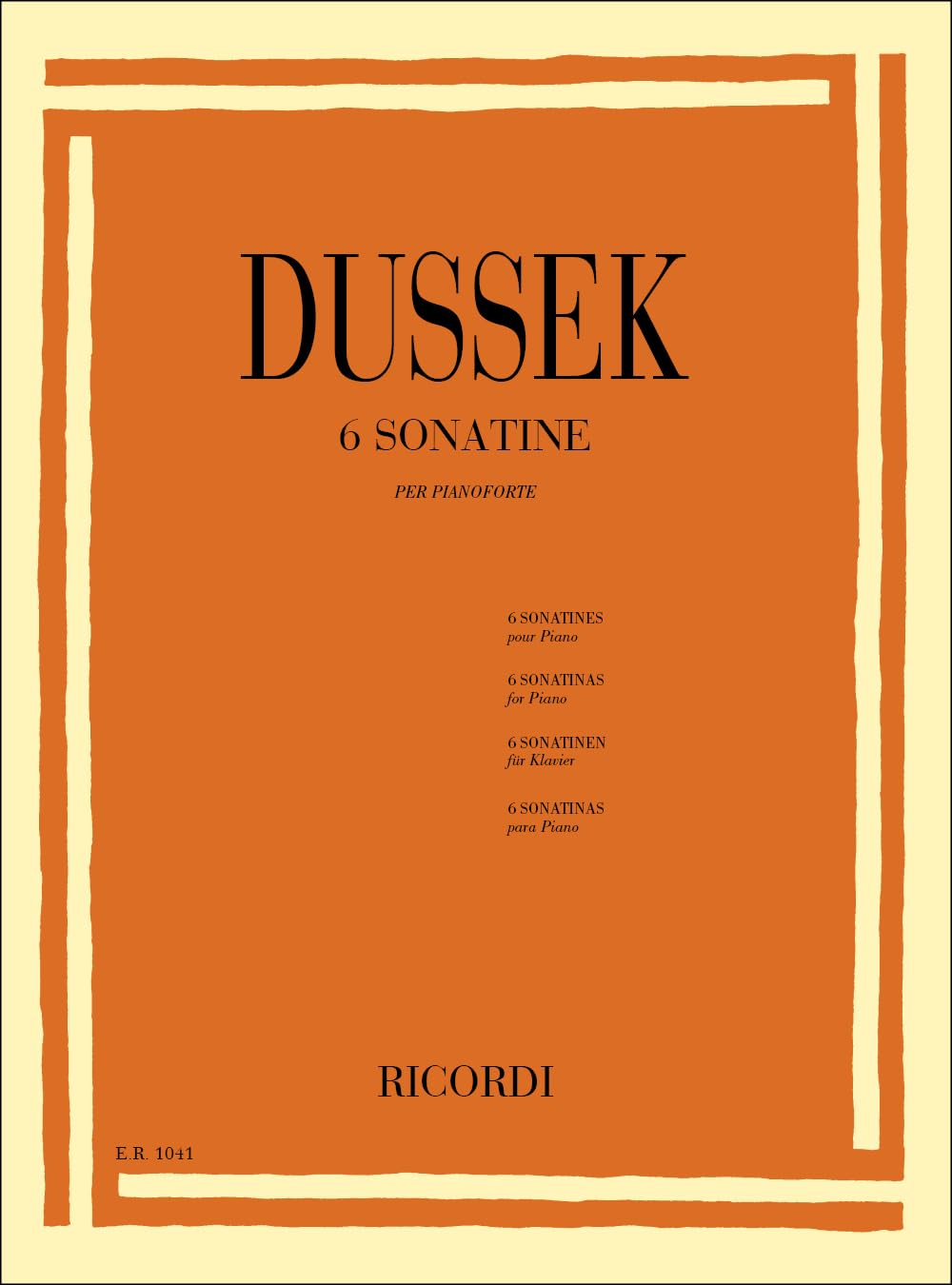 6 SONATINE OP. 20 PIANO      Sheet music – January 1, 1984