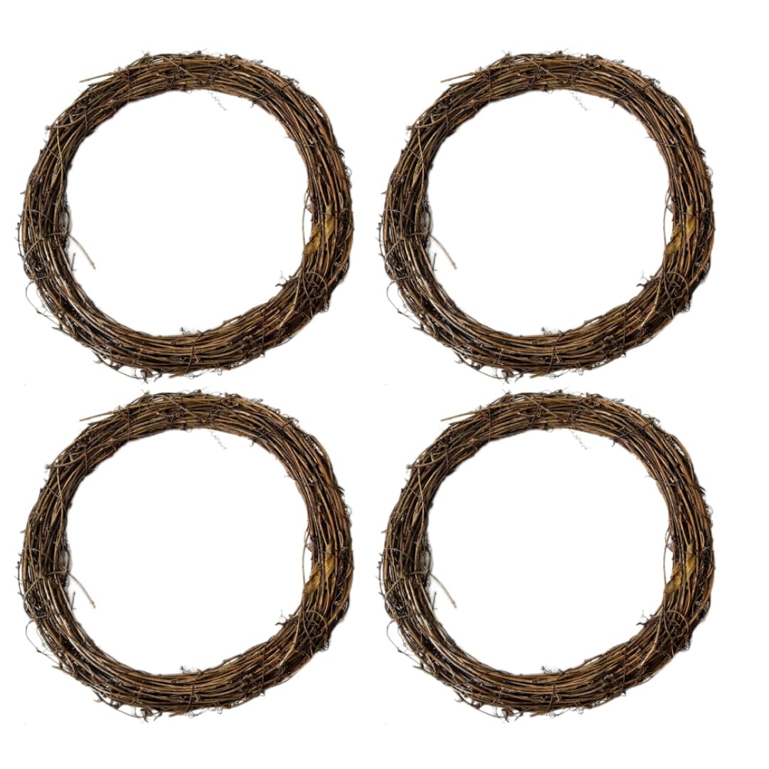 Couronne de vigne de Noël en rotin naturel | Décoration murale à suspendre
