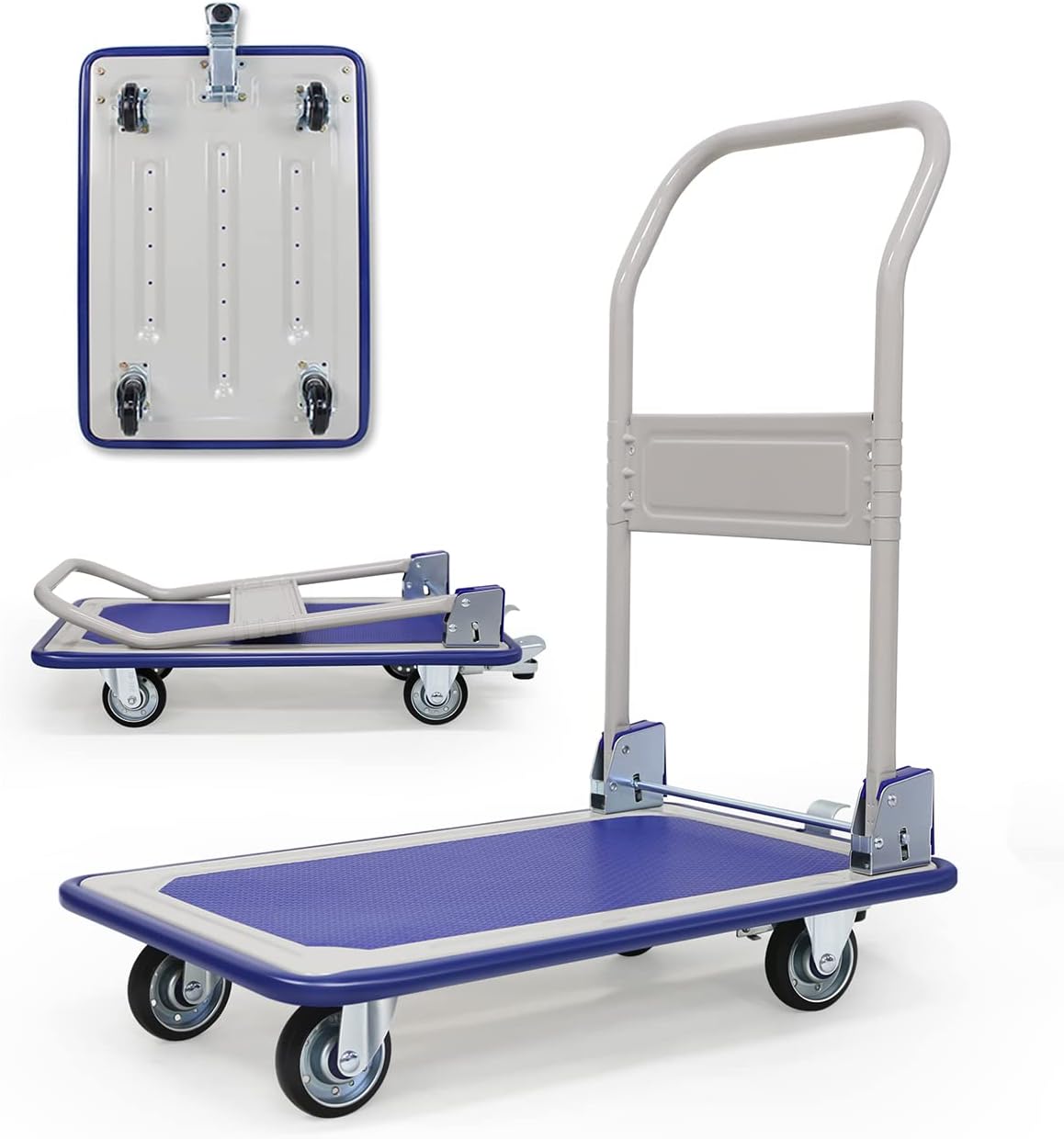 Uholan Folding Steel Platform Truck with Brake Design Push