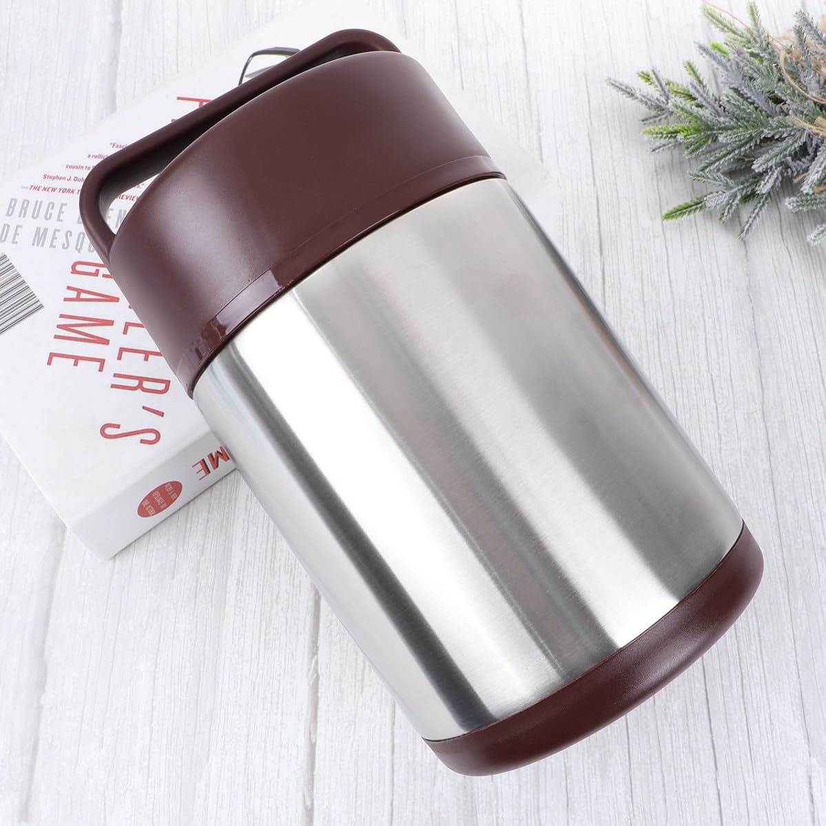 Fiambrera de Acero Inoxidable de 2 L, Doble Capa, Portátil | Aislamiento al Vacío, Cierre de Tapa, Ligera y Fácil de Llevar, para Viajar y Escuela
