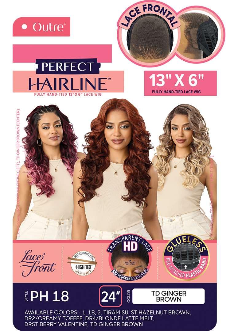 Outre Lace Front Wig - Perfect Hair Line 13X6 - PH 18 (DARK BROWN 2)