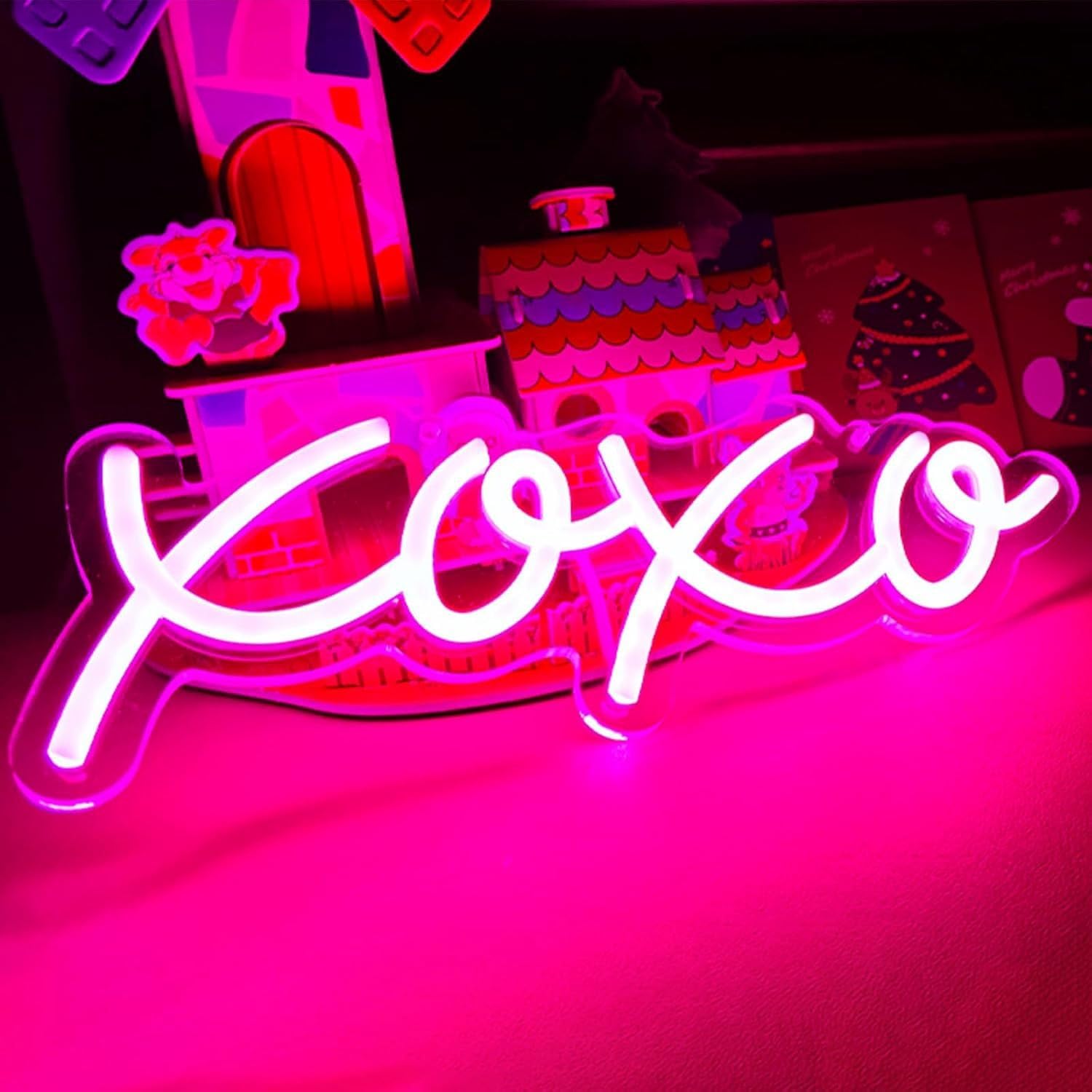 XOXO neonowy znak LED do dekoracji ścian, USB, regulowana jasność, salon, bar, pub, klub, spotkania, sztuka, dekoracja ścienna