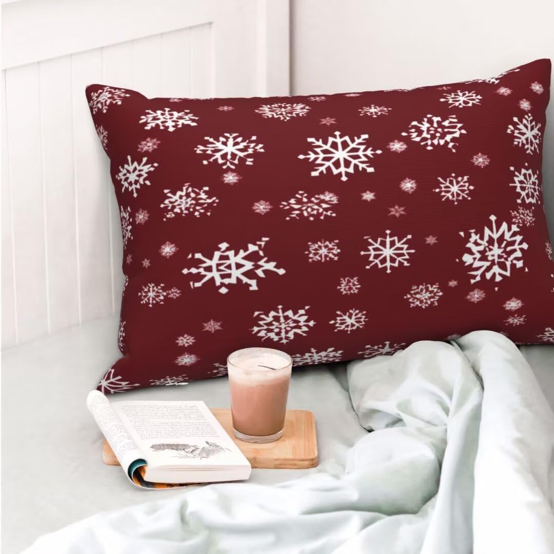Fundas Cojines 60x90 cm Funda Cojin Rojo 2 Piezas, Navidad Cojines Sofa Rectangular Funda de Almohada Lumbar Suave Cojines Cama Decorativos a Doble Cara para Coche Silla Dormitorio Decoracion-dm362