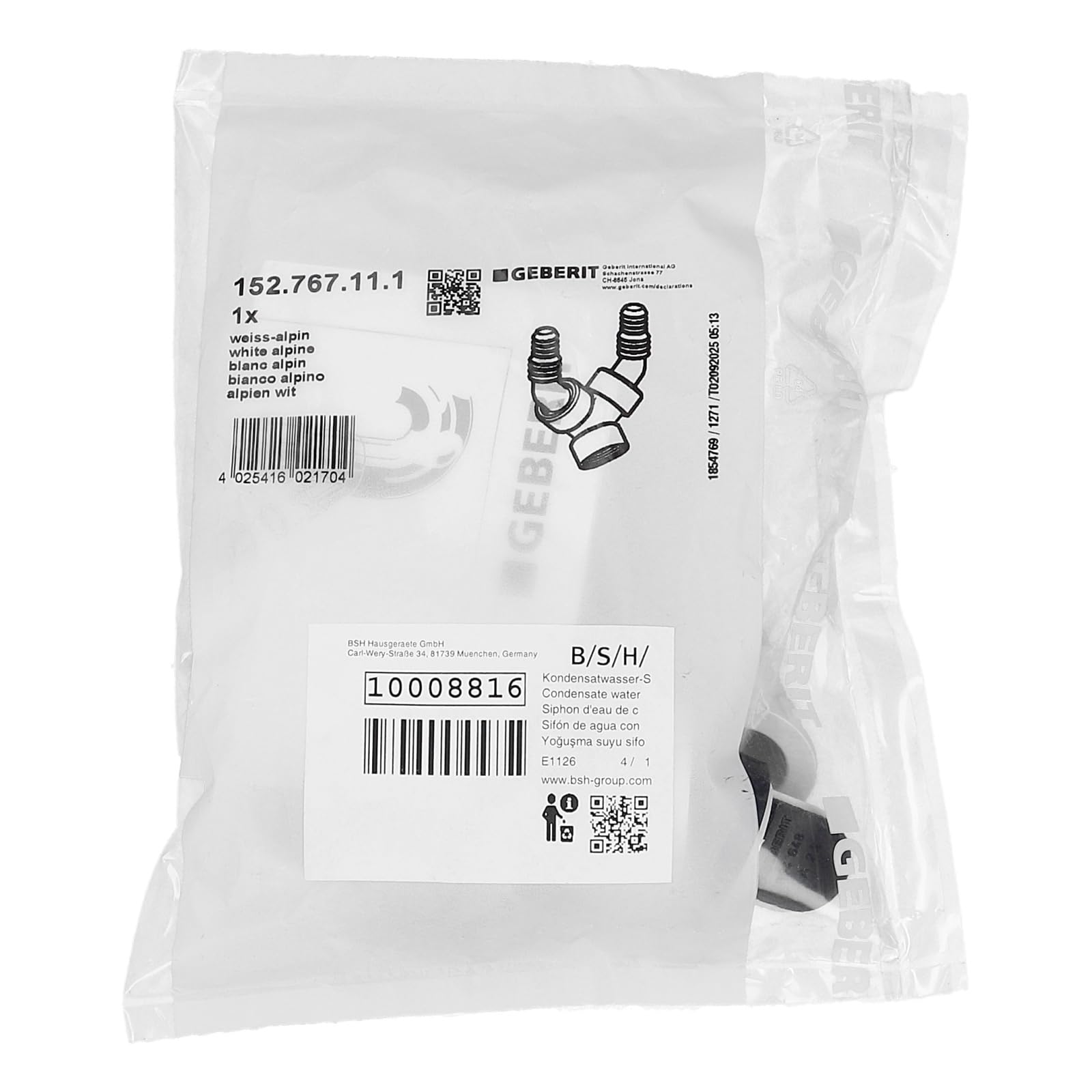 LUTH Premium Profi Parts Y-Adapter für Direktablauf Kondenswasser kompatibel mit Bosch 10008816 Von Trockner