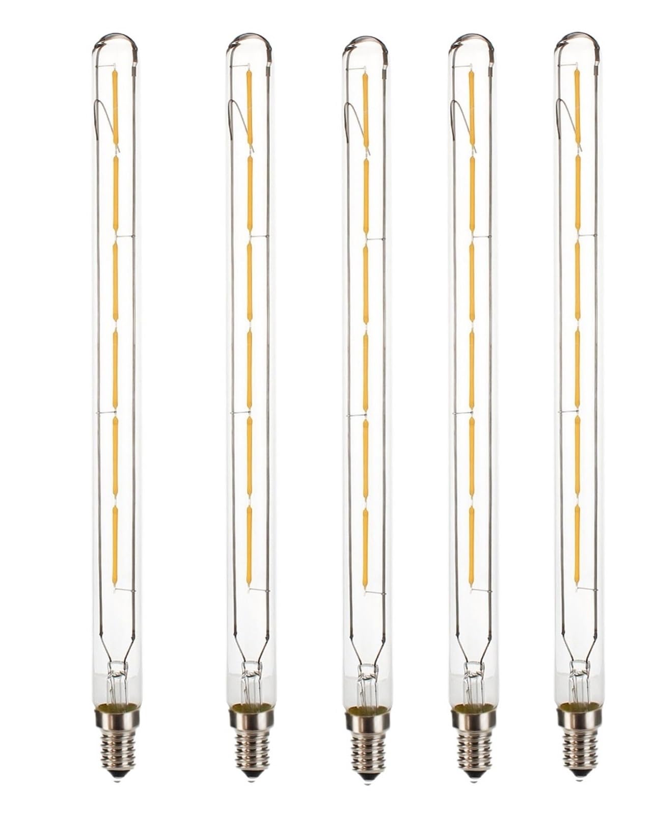 JrEam Tube Lumineux LED Vintage à Filament COB 3W 4W 6W T20 E14, Lampe 220V 240V 2700K, 5 pièces(3W)