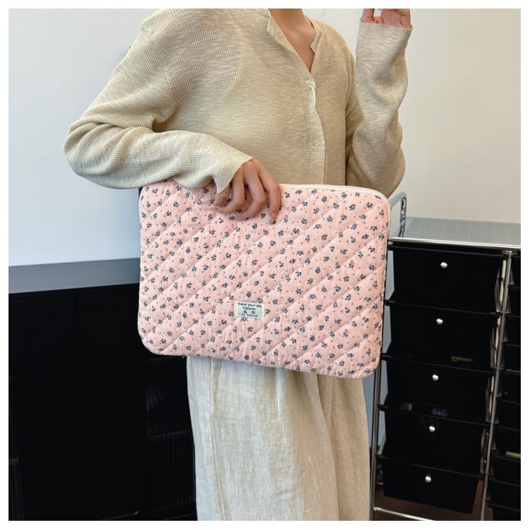 Funda Floral Acolchada Para Laptop de 13 Pulgadas Rosa miniatura 5