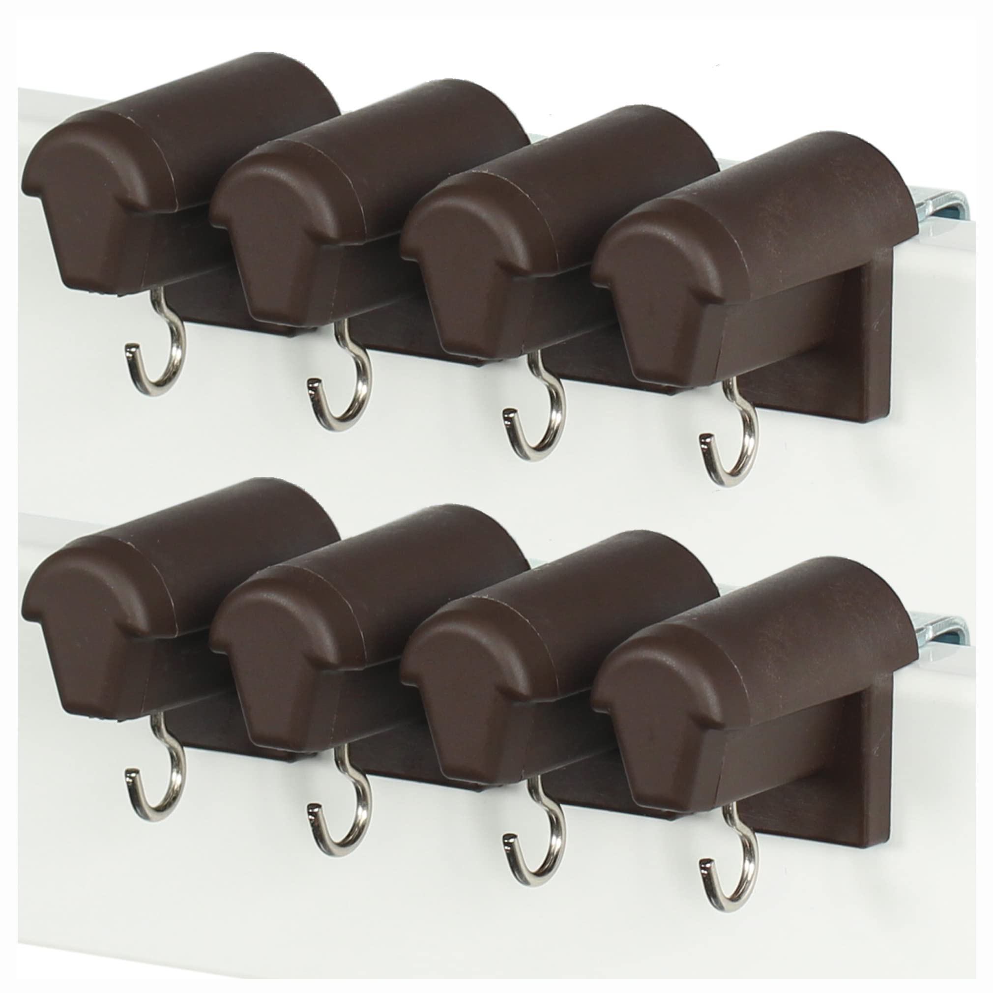 Crochet Fenêtre Sans Perçage KLEMMFLEX - Réglable 4-26 Mm - Pour Stores Enrouleurs, Décorations - Couleur Marron - 10