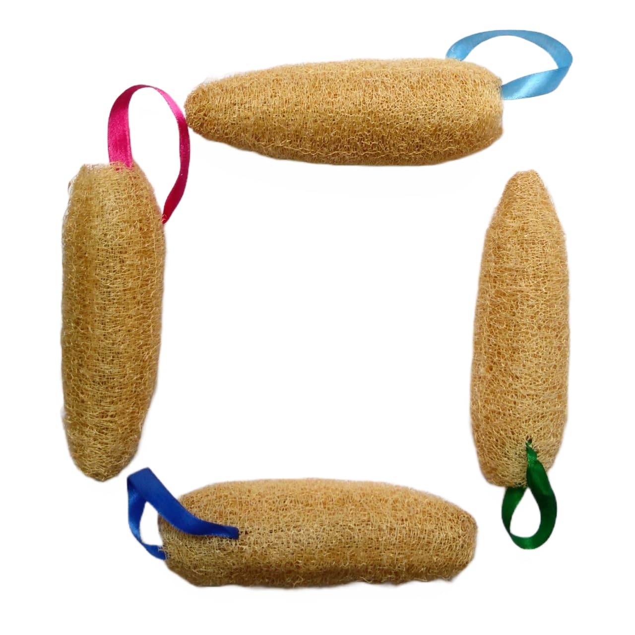 Natural Organic Bathing Loofah Sponge Scrubber (12cm to 18cm) 4 Pieces (peerkangai naar for bathing)-image-44