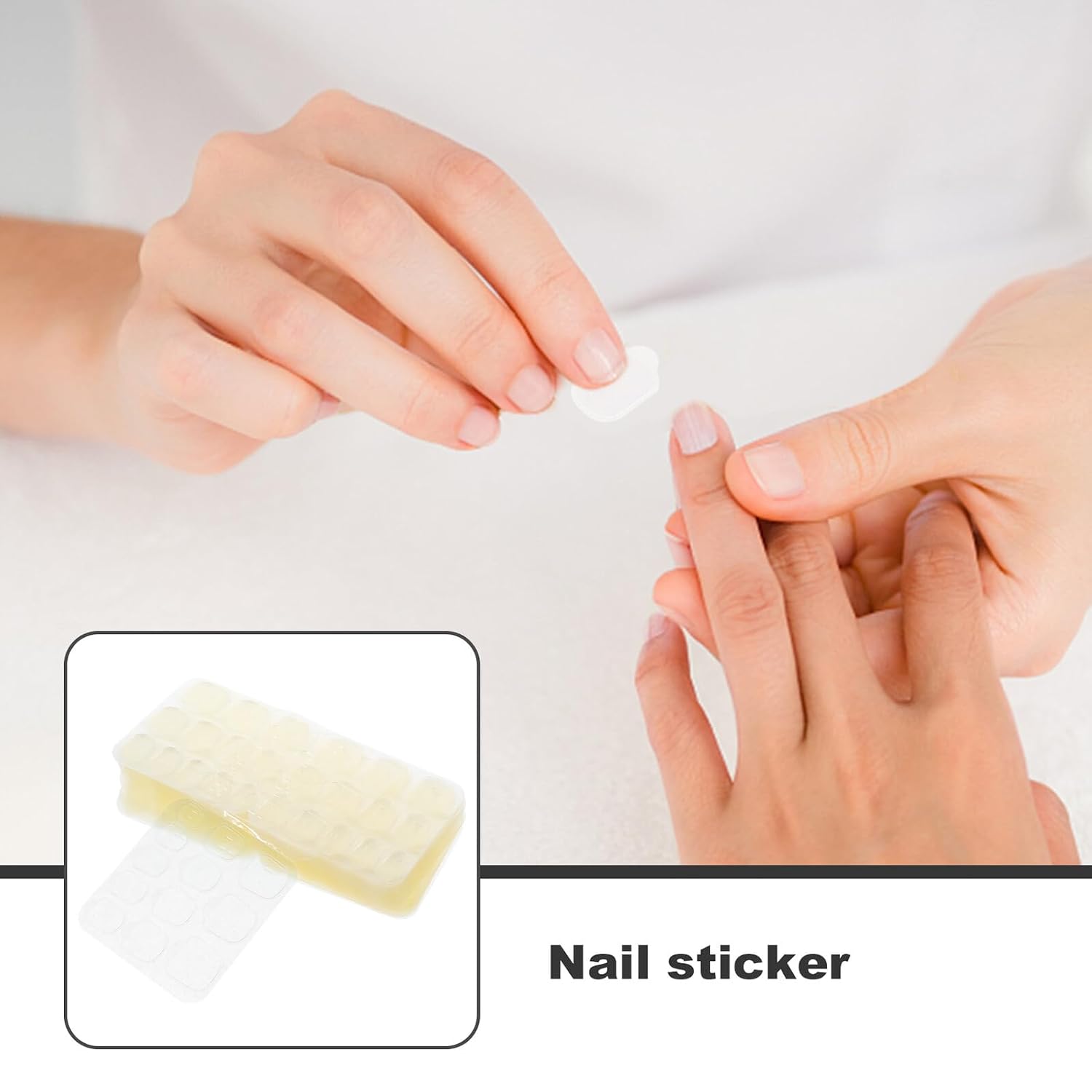 Strong Double Side Nail Glue Sticky Tabs 50 Sheets Yellow Jelly Adhesive for Press on Nails in Salon and Home Use
