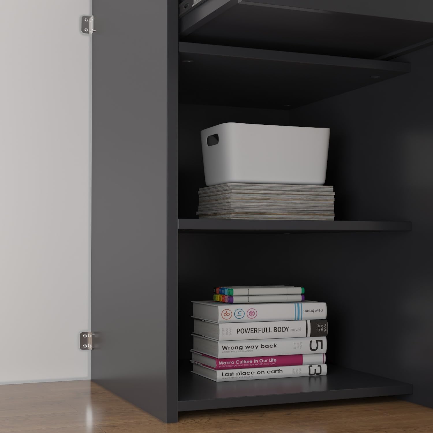 Banco reception,reception tavolo bancone, Banco reception con ripiano aperto e 1 cassetto con serratura, banco reception ufficio bancone, MDF, 40 x 121 x 110cm, Bianco, Grigio Scuro