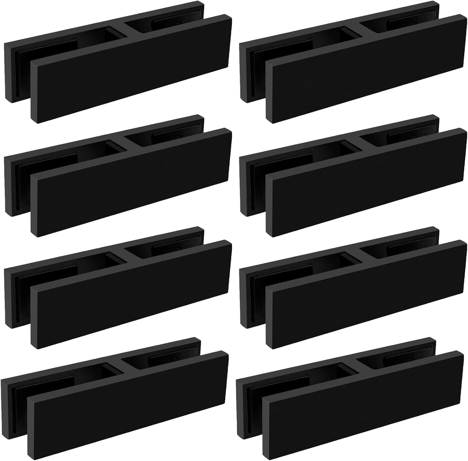8 Pack Marine Grade Stainless Steel Glass to Glass Clamp,180° Heavy Duty No Drill Railing Bracket, for Frameless Fence, Balcony & Stair Balustrade, Includes EPDM Rubber Pads,Black,15to20mm