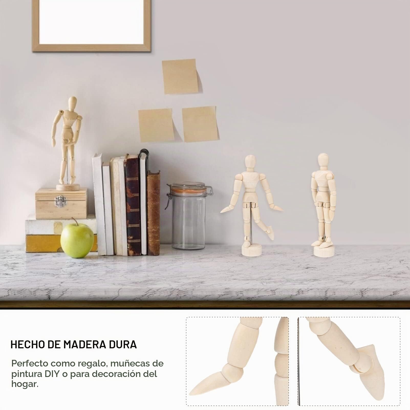 DOITOOL Maniquí de eslabones: 12 maniquíes de madera dibujo cuerpo masculino maniquíes modelo maniquí para artista maniquí móvil humano hogar madera marioneta