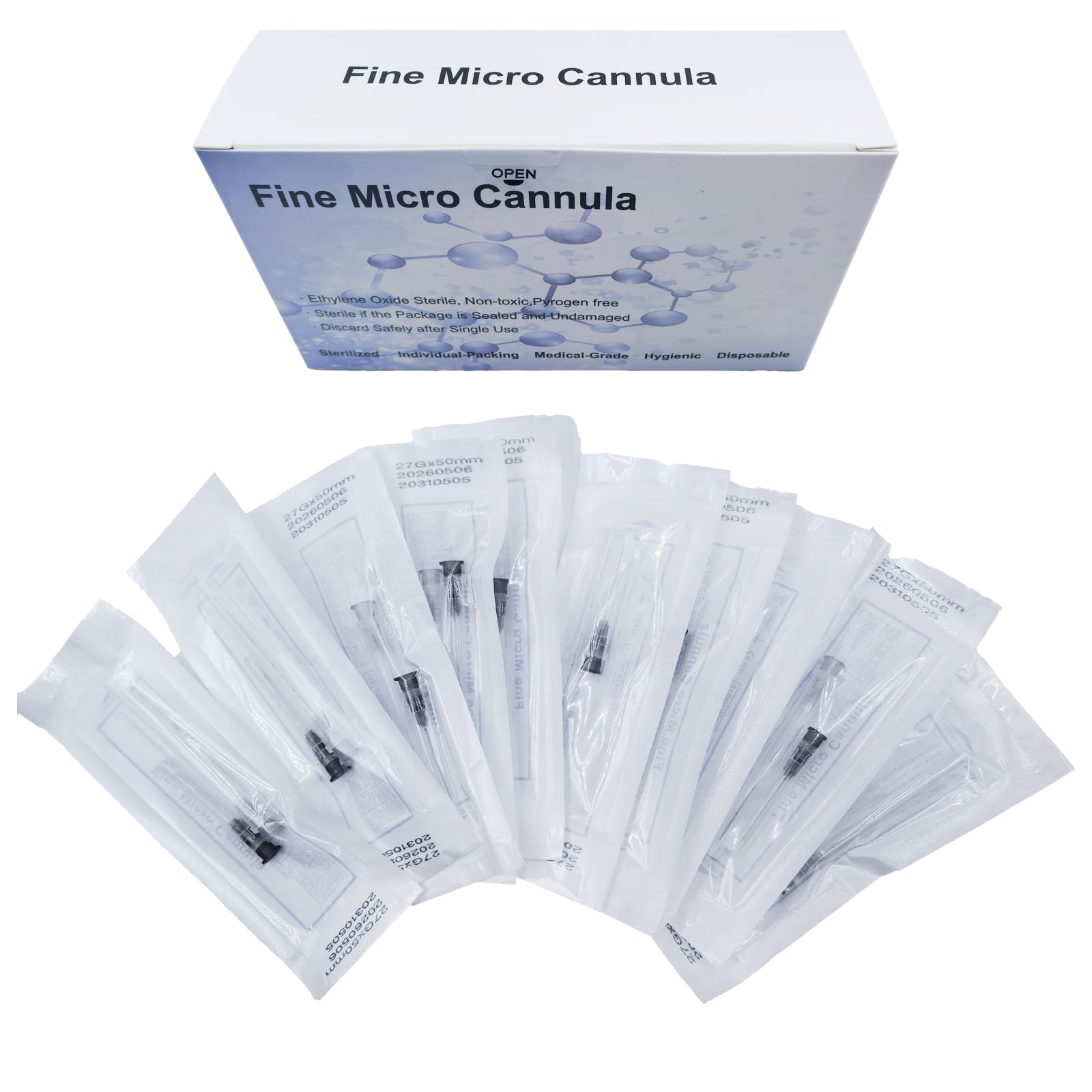 10pcs Professional Blunt Tips for Face Lifting,Individual Packaging for Lab and Veterinary (27G-50mm) — Amazon image 5
