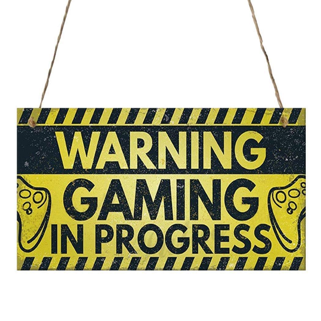 Weardear Fashion Game Slogan Wooden Door Signs Wall Plaques Decor Door Hanging Statues