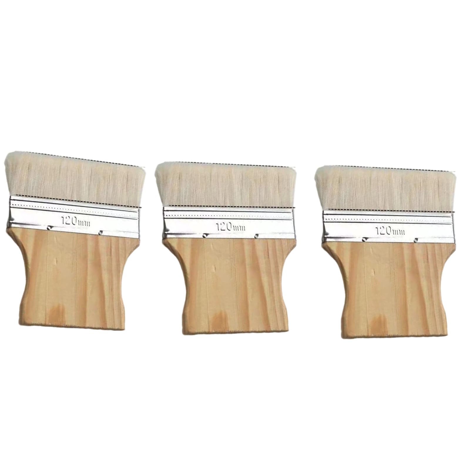 NEWFT Professional Painting Brushes Pack of 3 with Short Paddle Handles Smooth Blending Wool Bristles Ideal Starter and Expert Artists Wool Bristle Paint Brushes Set