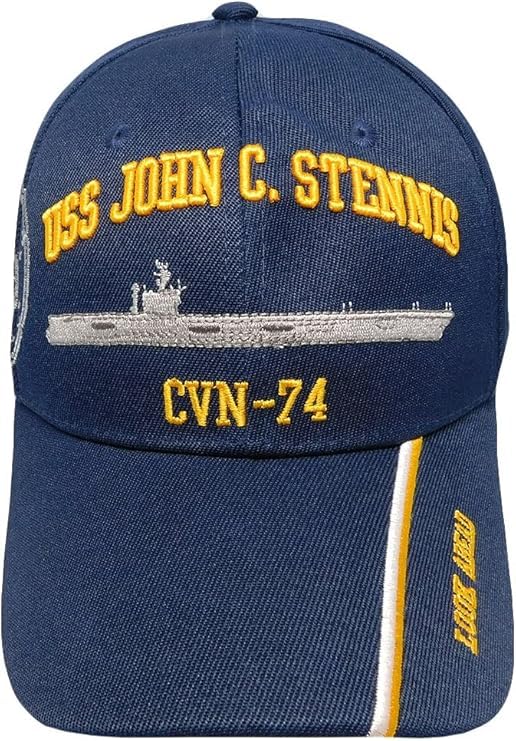 Flakita's Novelties United States USS John C. Stennis CVN-74 Look Ahead Veteran Acrylic Adjustable Embroidered Cap Hat Blue