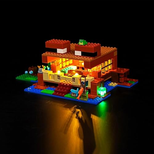 BrickBling Kit de luces para Lego Mine-Craft The Frog House Set 21256, iluminación creativa compatible con Lego Frog House, gran regalo para niños BrickBling Kit de luces para Lego Mine-Craft The Frog House Set 21256, iluminación creativa compatible con Lego Frog House, gran regalo para niños